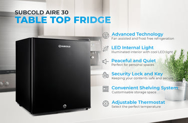 Subcold Aire30 LED Mini Fridge - Black | Refurbished